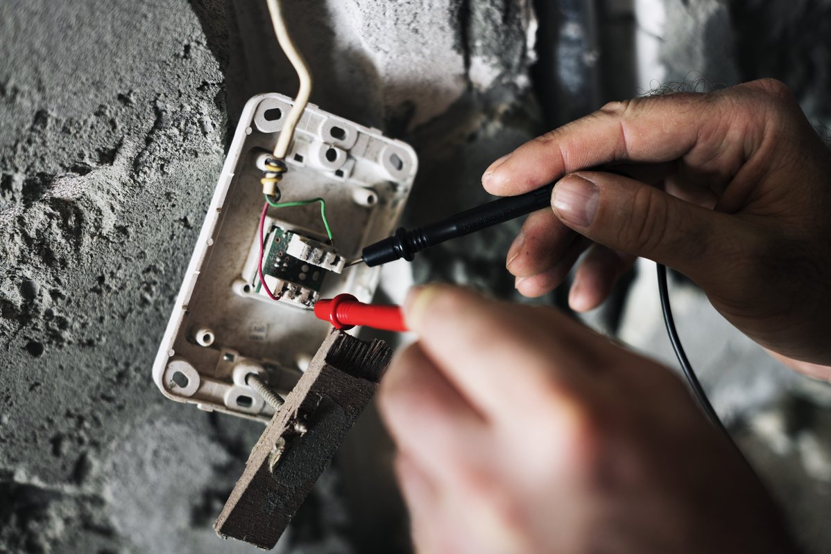 Professional Electrician at Work